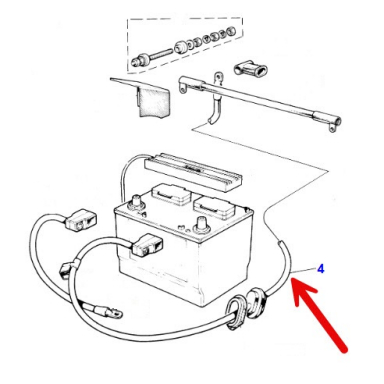 USED BATTERY CABLE, POSITIVE FULL LENGTH DAC11419